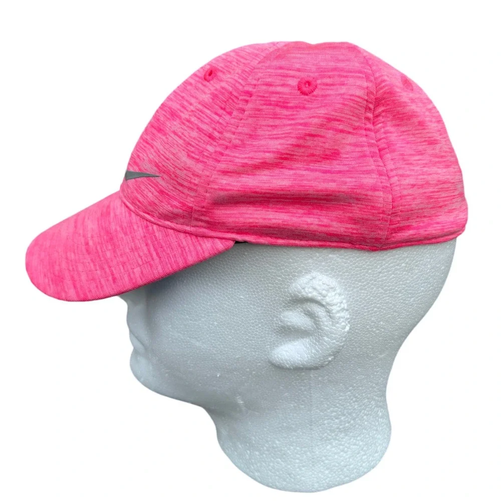 Nike 5 Panel Dri Fit Running Tennis Hat Swoosh Featherlight Pink Girls Size 4/6X